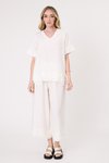 Carola Linen Top White