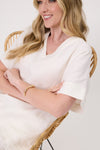 Carola Linen Top White