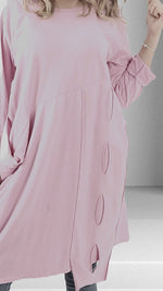 Cotton Sweatshirt Dress Soft Pink