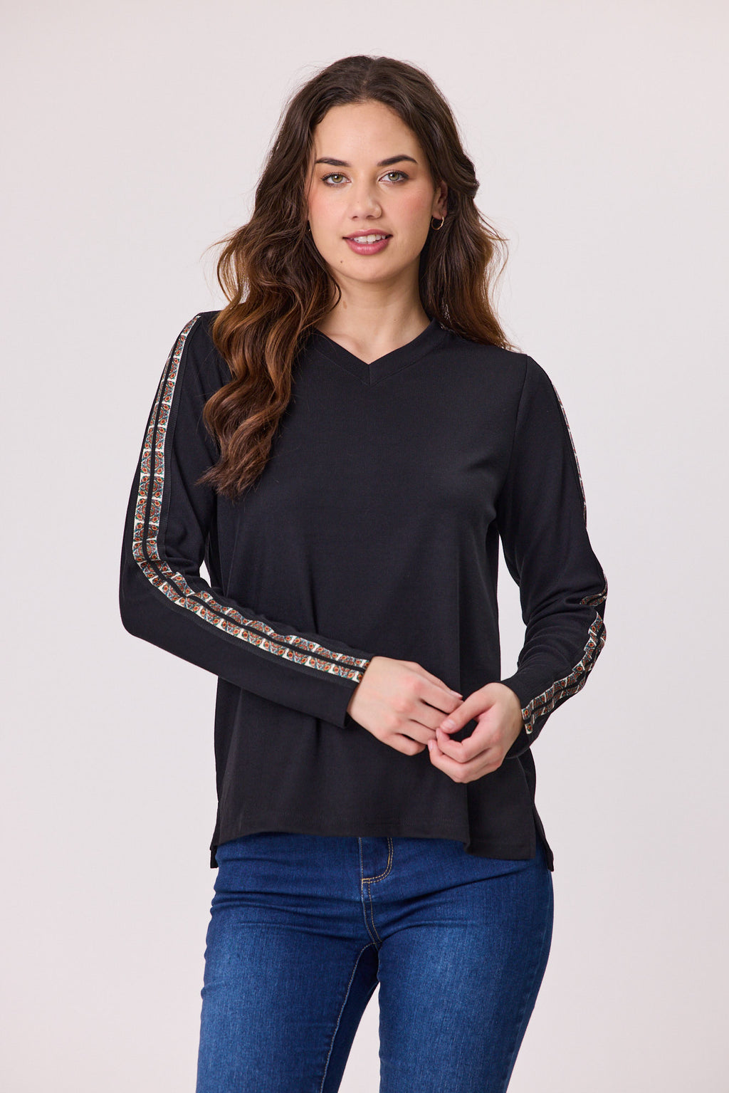 Tilda Side Tape Top Black