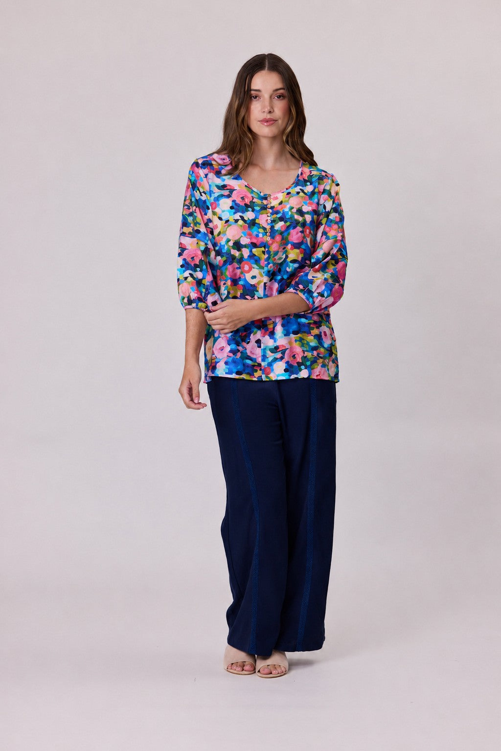 Floral Delight Top Blue