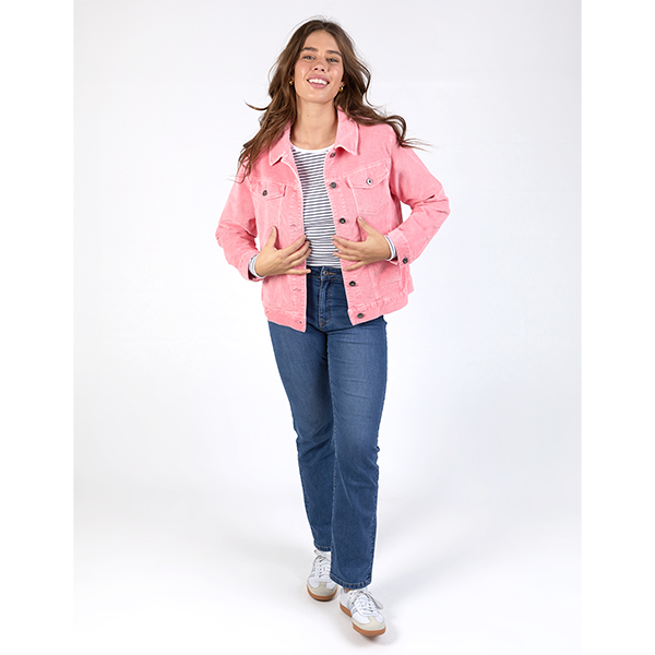 Fleur Cord Jacket Charm Pink