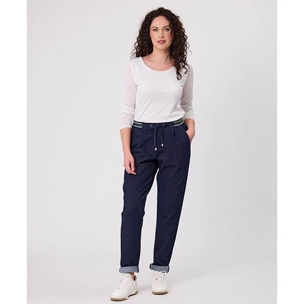 Georgie Knit Denim Pant Dark Indigo