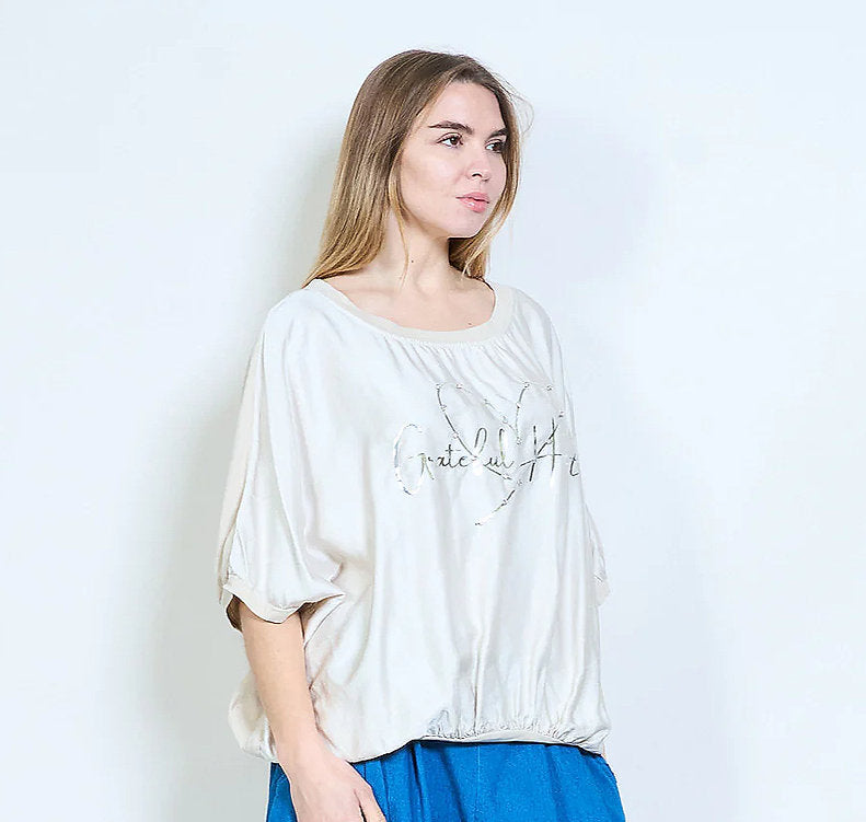 Grateful Heart Top Beige