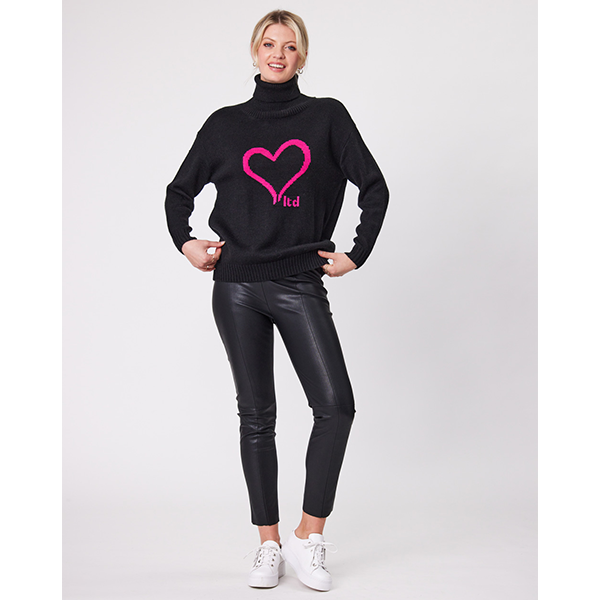 Heart Knit Black