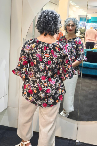 Isla V Neck Blouse Black
