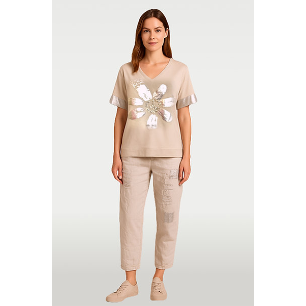 Italian Daisy Top Beige