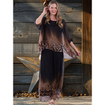 Italian Leopard Silk Blouse Black