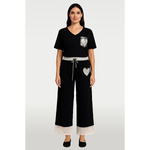 Italian Relax Heart Pants Black