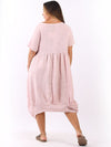 Italian Plain Linen Midi Swing Dress