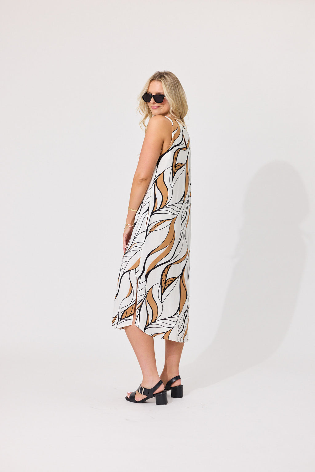Noa Leafy Dress Leafy White