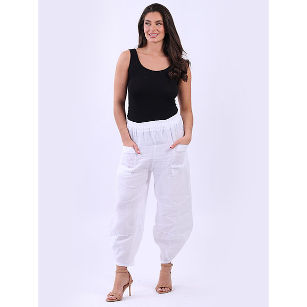 Linen Slouchy Trouser White