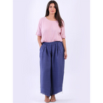 Linen Wide Leg Trouser Denim