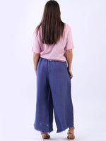 Linen Wide Leg Trouser Denim