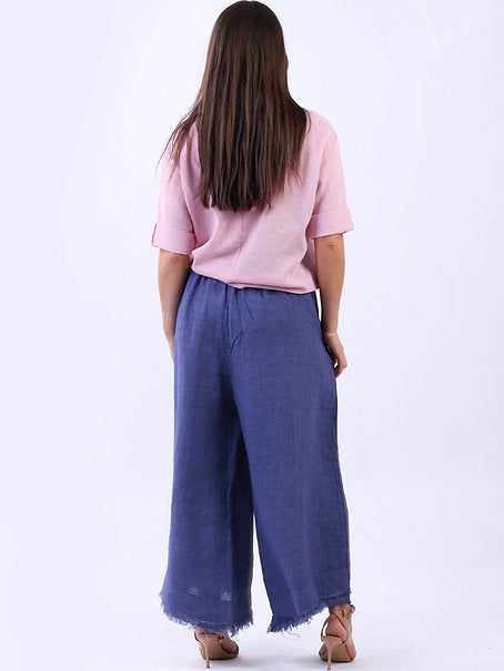 Linen Wide Leg Trouser Denim