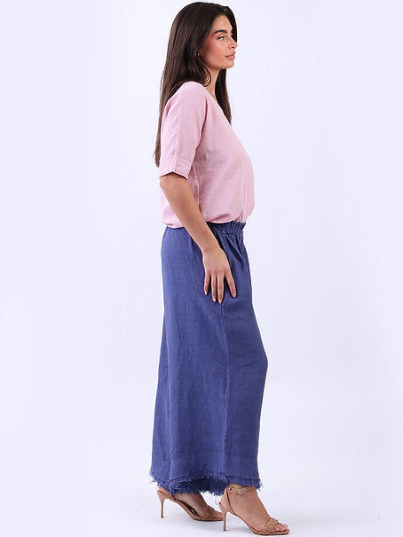 Linen Wide Leg Trouser Denim