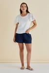 Lottie Embroidered Tee White