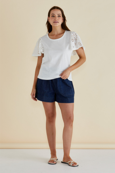 Lottie Embroidered Tee White