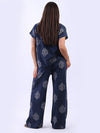 Medallion Linen Top Navy