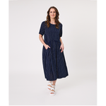 Monroe Dress Navy Stripe