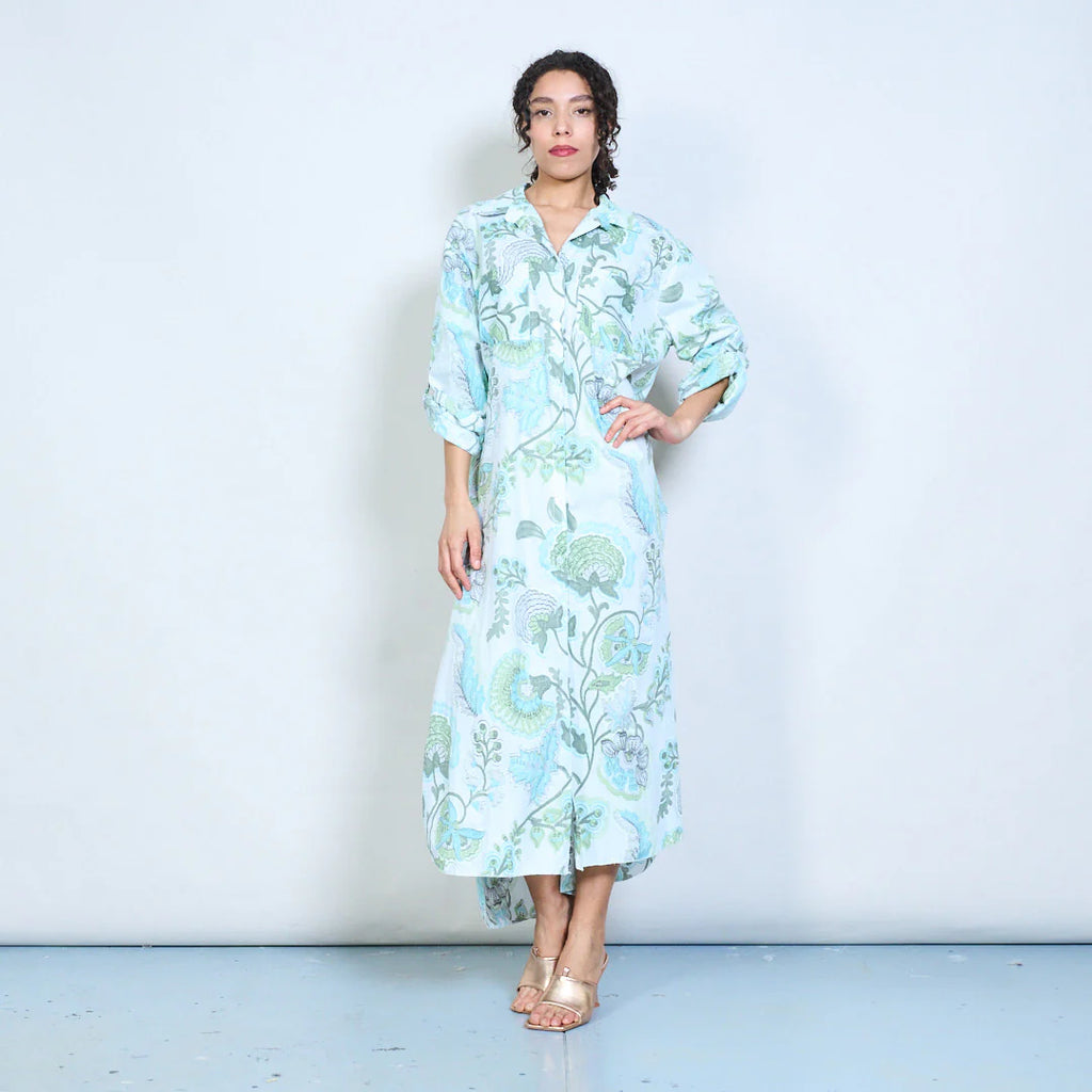 Paisley Button Down Dress White