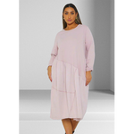 Paneled Cotton Dress Soft Pink