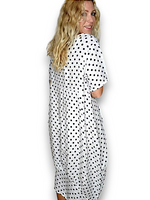 Polka Dot Mid Maxi Dress White