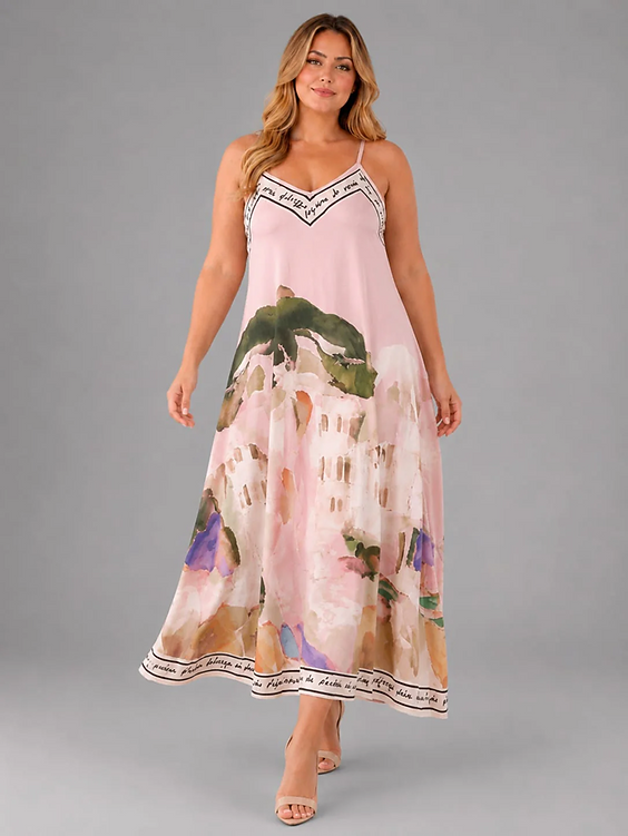 Resort Print Dress Pink