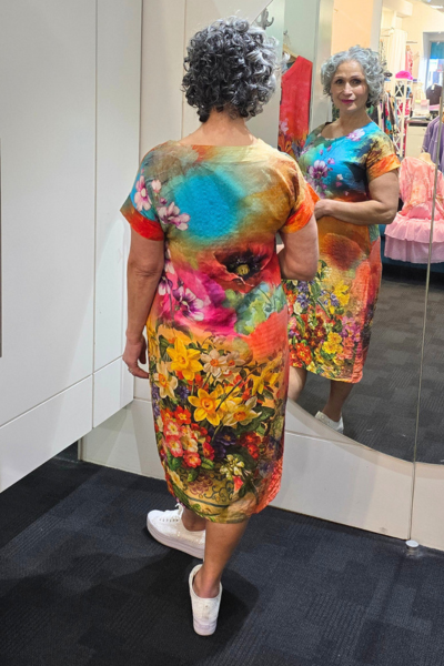 Round Neck Dress Flower