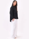 Ruffle Peplum Tunic Top Black