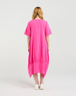 Person wearing a bright pink dress on a white background Selena Dress Hot Pink
