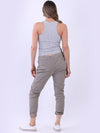 Sequin Ripped Magic Pant Khaki