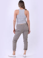 Sequin Ripped Magic Pant Khaki