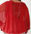 Silk Top with Lace back underlay Red