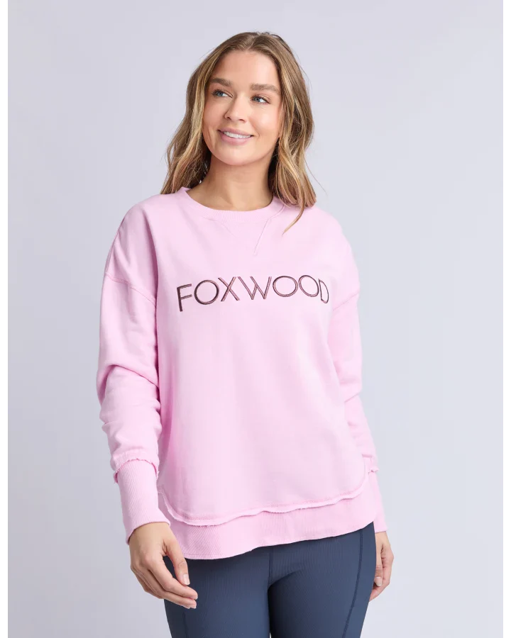 Simplified Metallic Crew Bright Pink