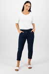 Woman wearing a white top and navy pants on a white background
Skinny Leg 7/8 Pants Ink
