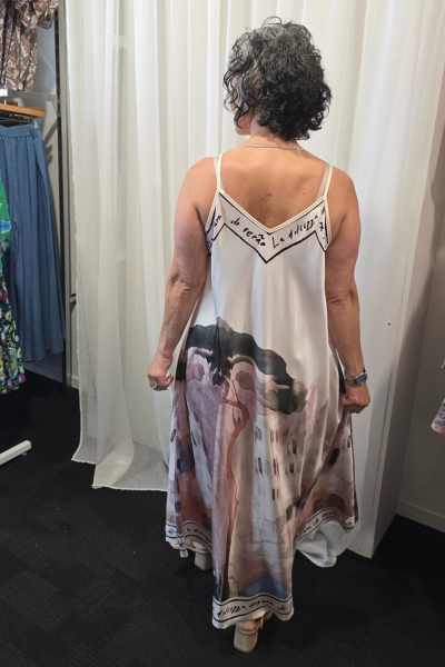 Sleeveless Water dress Beige