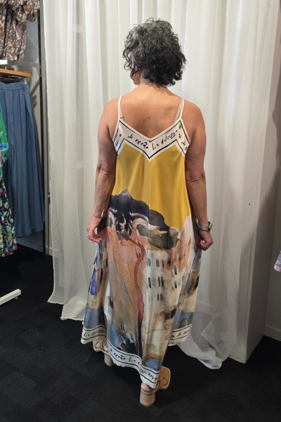 Sleeveless Water Dress Mustard