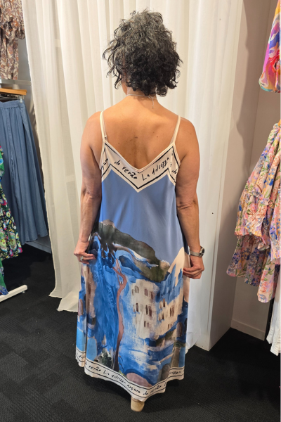 Sleeveless Water dress Blue