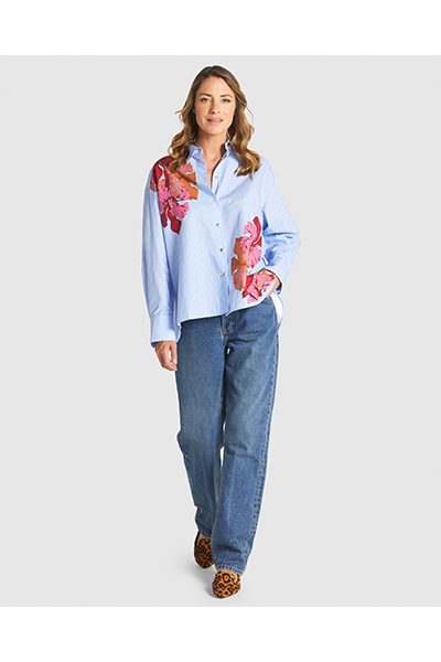 Sweet Jane Shirt Blue Stripe