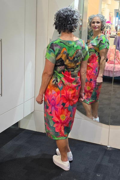 V-Neck Floral Dress Green