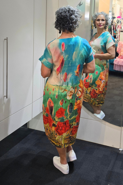 V- Neck Dress Multi Bright
