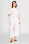 Wide Leg 7/8 Pants White