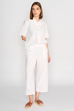 Wide Leg 7/8 Pants White