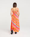 Woman wearing a colorful striped dress on a white background
Clementine Dress Dynamic Stripe