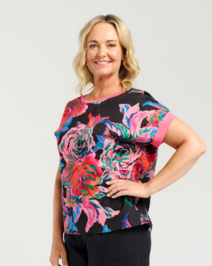 Olivia Top Abstract Garden