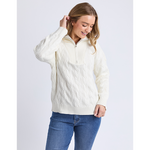 Zalie Zip Knit Marshmallow