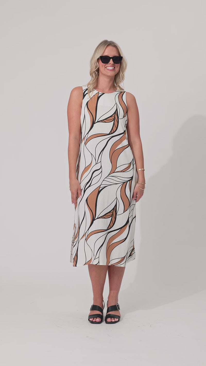 Noa Leafy Dress Leafy White