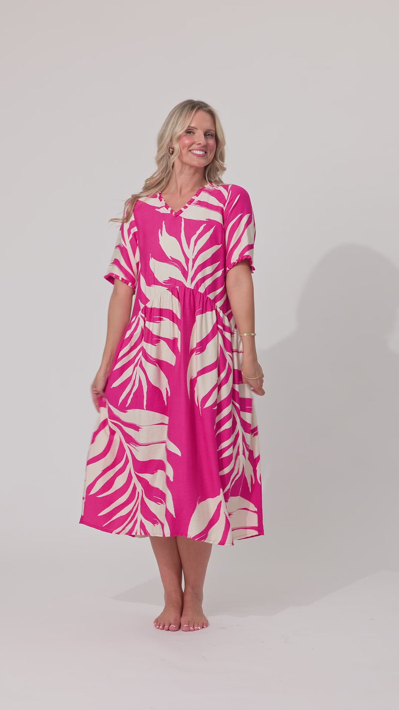 Marissa Dress Floral Fuchsia