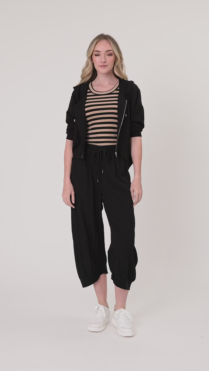 Eva Stripe Tank Mocha/Black